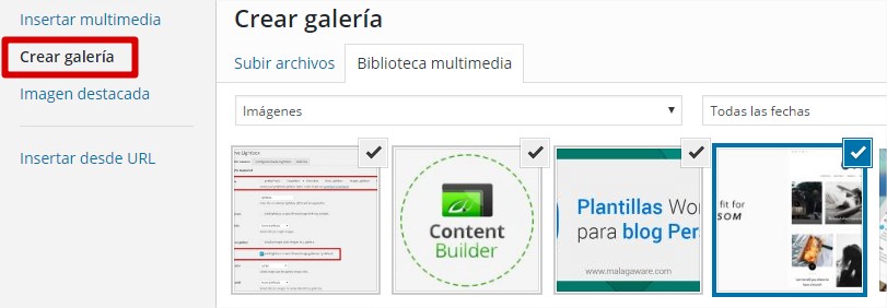 crear galeria en wordpress