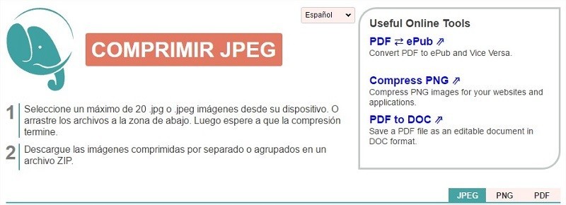 Comprimir imagenes comress jpeg