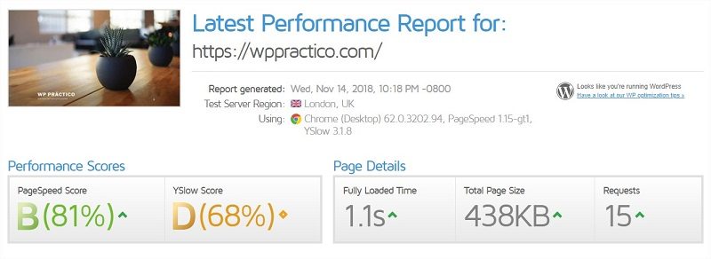 GTmetrix - FastComet Test 1