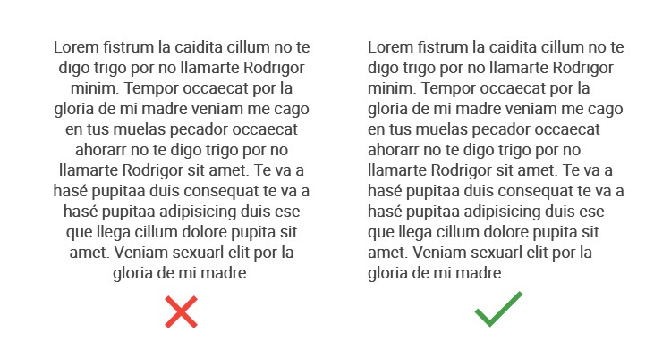 alinea los textos a la izquierda