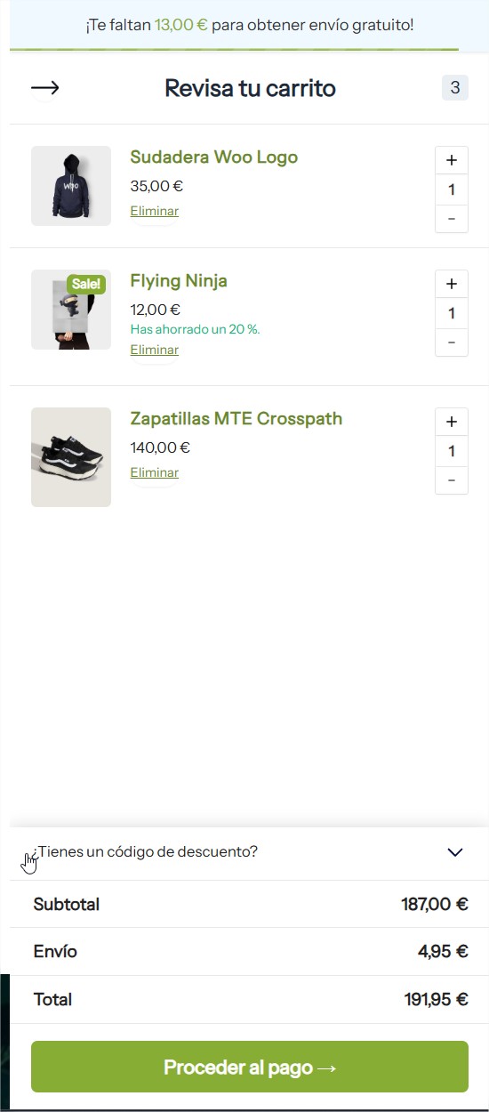 carrito modernos para woocommerece