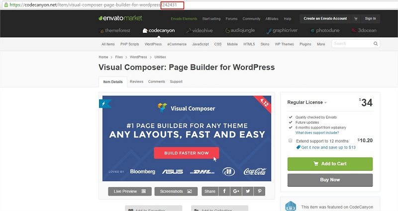 codecanyon item id