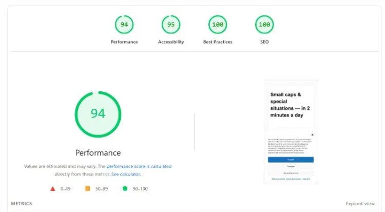 oscar iglesia pagespeed