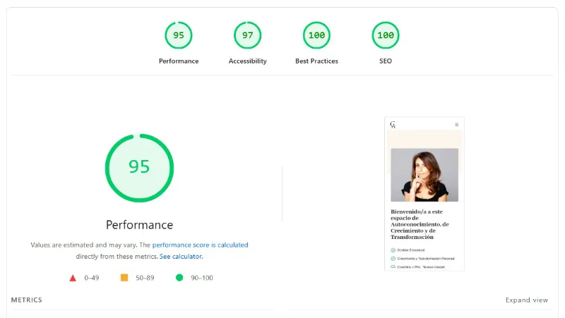 pagespeed cristina de armas