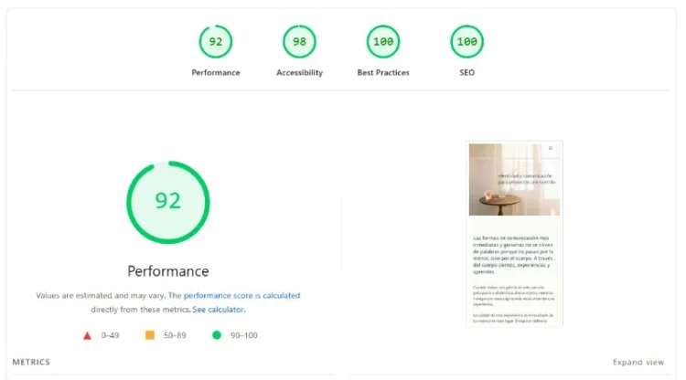 pagespeed evapiredda