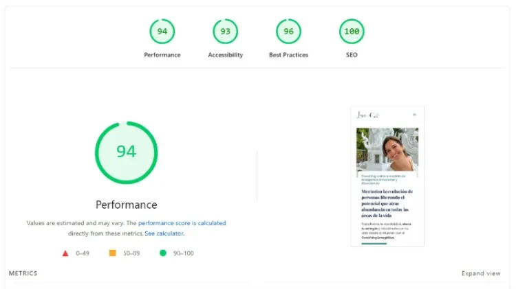 pagespeed inteligenciaemocionalycoaching