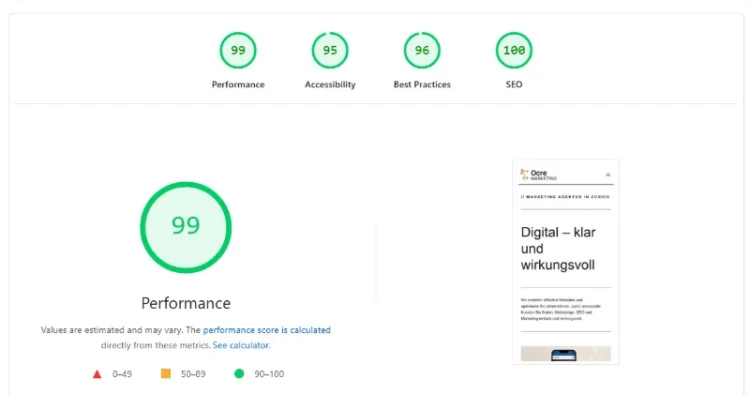 pagespeed ocre marketing