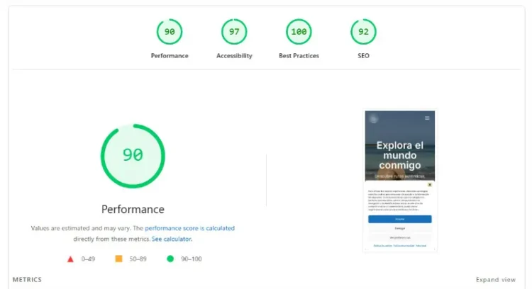 pagespeed tusmaletasylasmias
