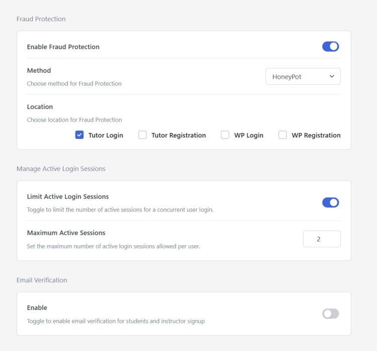 proteccion fraude tutor lms