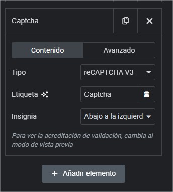 recaptcha v3 formulario elementor pro