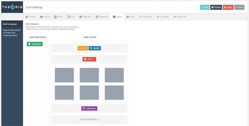 Plugin the grid review layout